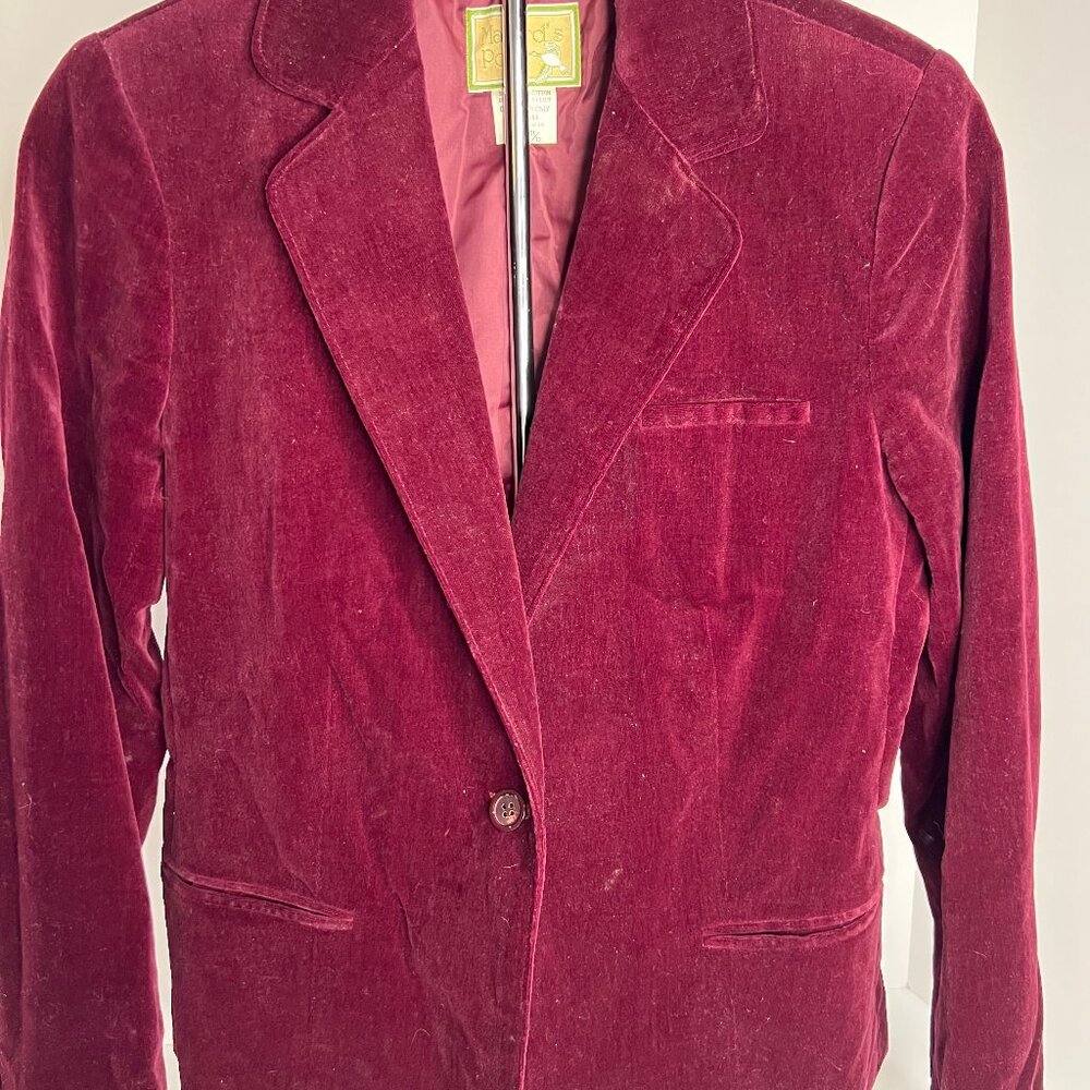 Vintage Velvet Women's Size Small Burgundy Jacket 70s/80s